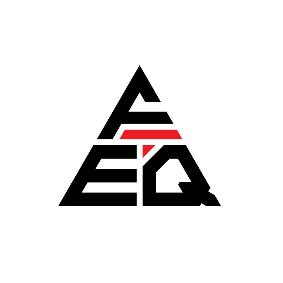 feq Dreiecksbuchstaben-Logo-Design mit Dreiecksform. feq-Dreieck-Logo-Design-Monogramm. Feq-Dreieck-Vektor-Logo-Vorlage mit roter Farbe. feq dreieckiges Logo einfaches, elegantes und luxuriöses Logo. vektor