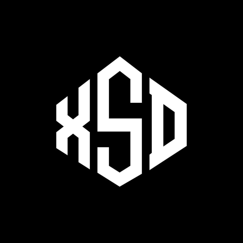 xsd bokstavslogotypdesign med polygonform. xsd-polygon- och kubformad logotypdesign. xsd hexagon vektor logotyp mall vita och svarta färger. xsd-monogram, logotyp för företag och fastigheter.