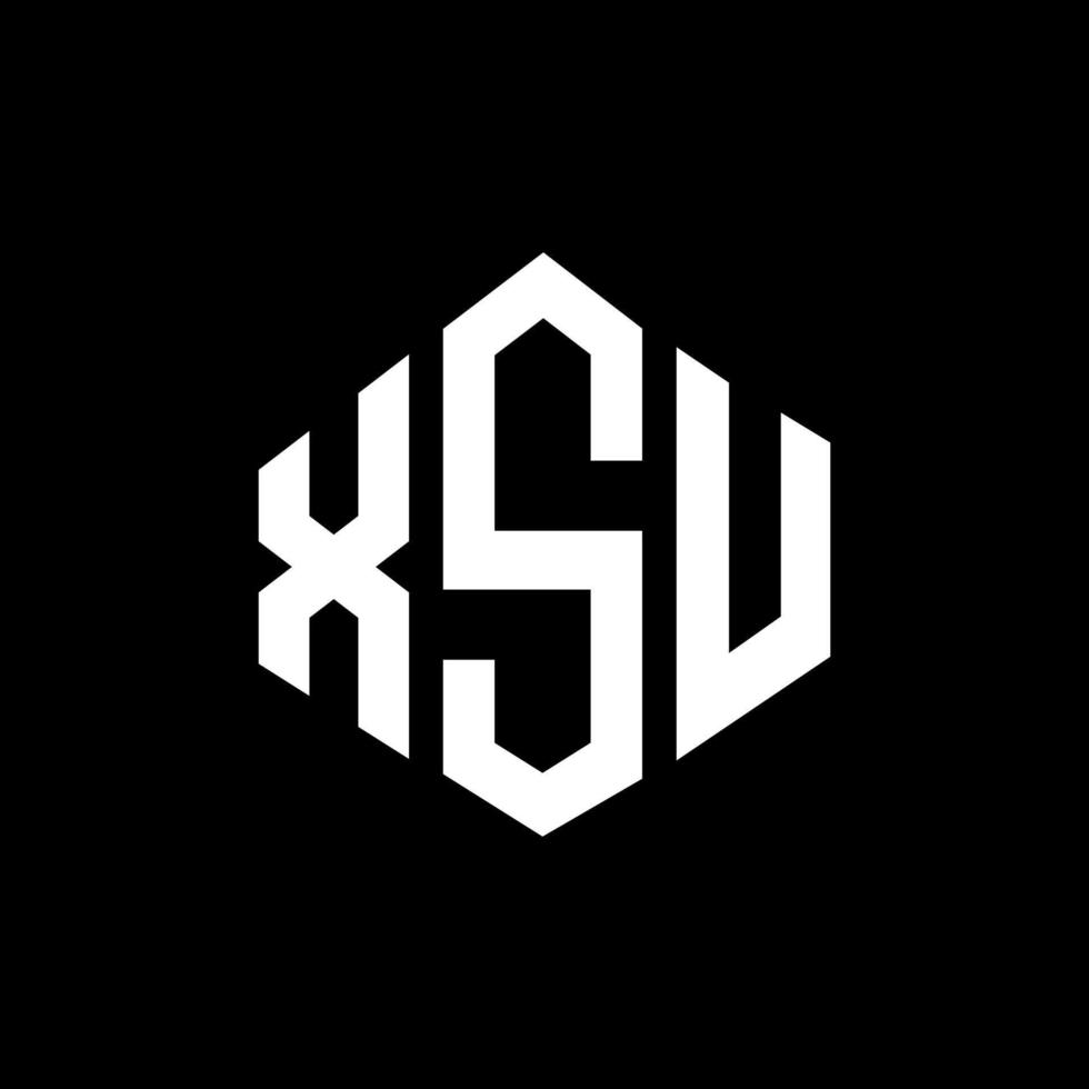 xsu-Brief-Logo-Design mit Polygonform. xsu Logo-Design in Polygon- und Würfelform. xsu Sechseck-Vektor-Logo-Vorlage in weißen und schwarzen Farben. xsu-monogramm, geschäfts- und immobilienlogo. vektor