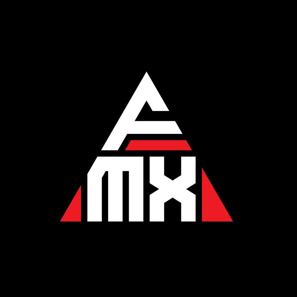 fmx-Dreieck-Buchstaben-Logo-Design mit Dreiecksform. fmx-Dreieck-Logo-Design-Monogramm. fmx-Dreieck-Vektor-Logo-Vorlage mit roter Farbe. fmx dreieckiges Logo einfaches, elegantes und luxuriöses Logo. vektor