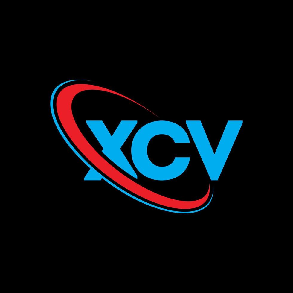 xcv-Logo. xcv-Brief. xcv-Brief-Logo-Design. xcv-Logo mit den Initialen, verbunden mit einem Kreis und einem Monogramm-Logo in Großbuchstaben. xcv-typografie für technologie-, geschäfts- und immobilienmarke. vektor