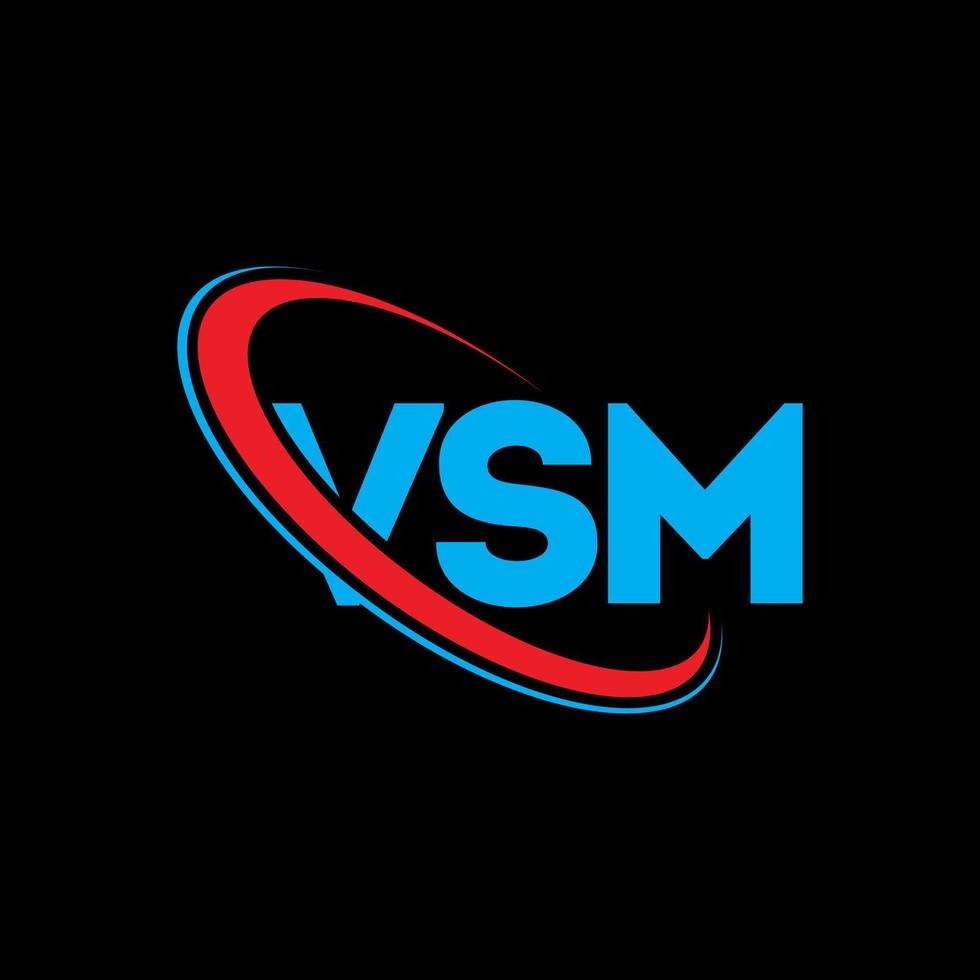 vsm logotyp. vsm brev. vsm bokstavslogotypdesign. initialer vsm logotyp länkad med cirkel och versaler monogram logotyp. vsm typografi för teknik, företag och fastighetsmärke. vektor