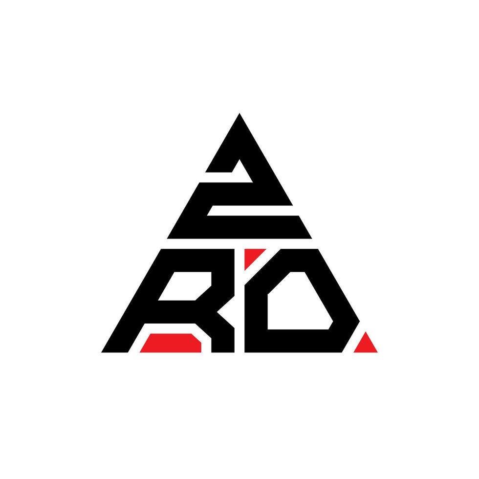 Zro-Dreieck-Buchstaben-Logo-Design mit Dreiecksform. Zro-Dreieck-Logo-Design-Monogramm. Zro-Dreieck-Vektor-Logo-Vorlage mit roter Farbe. zro dreieckiges Logo einfaches, elegantes und luxuriöses Logo. vektor