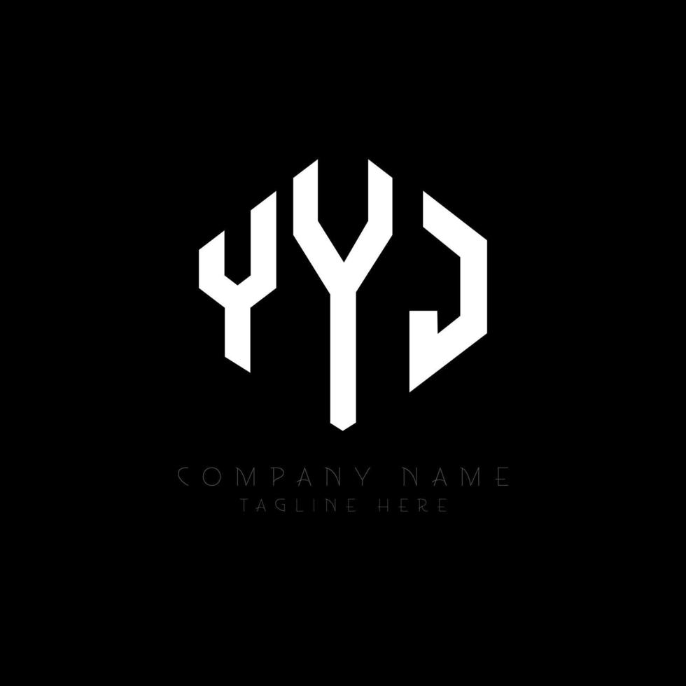 yyj-Buchstaben-Logo-Design mit Polygonform. yyj Polygon- und Würfelform-Logo-Design. yyj Sechseck-Vektor-Logo-Vorlage in weißen und schwarzen Farben. yyj-monogramm, geschäfts- und immobilienlogo. vektor