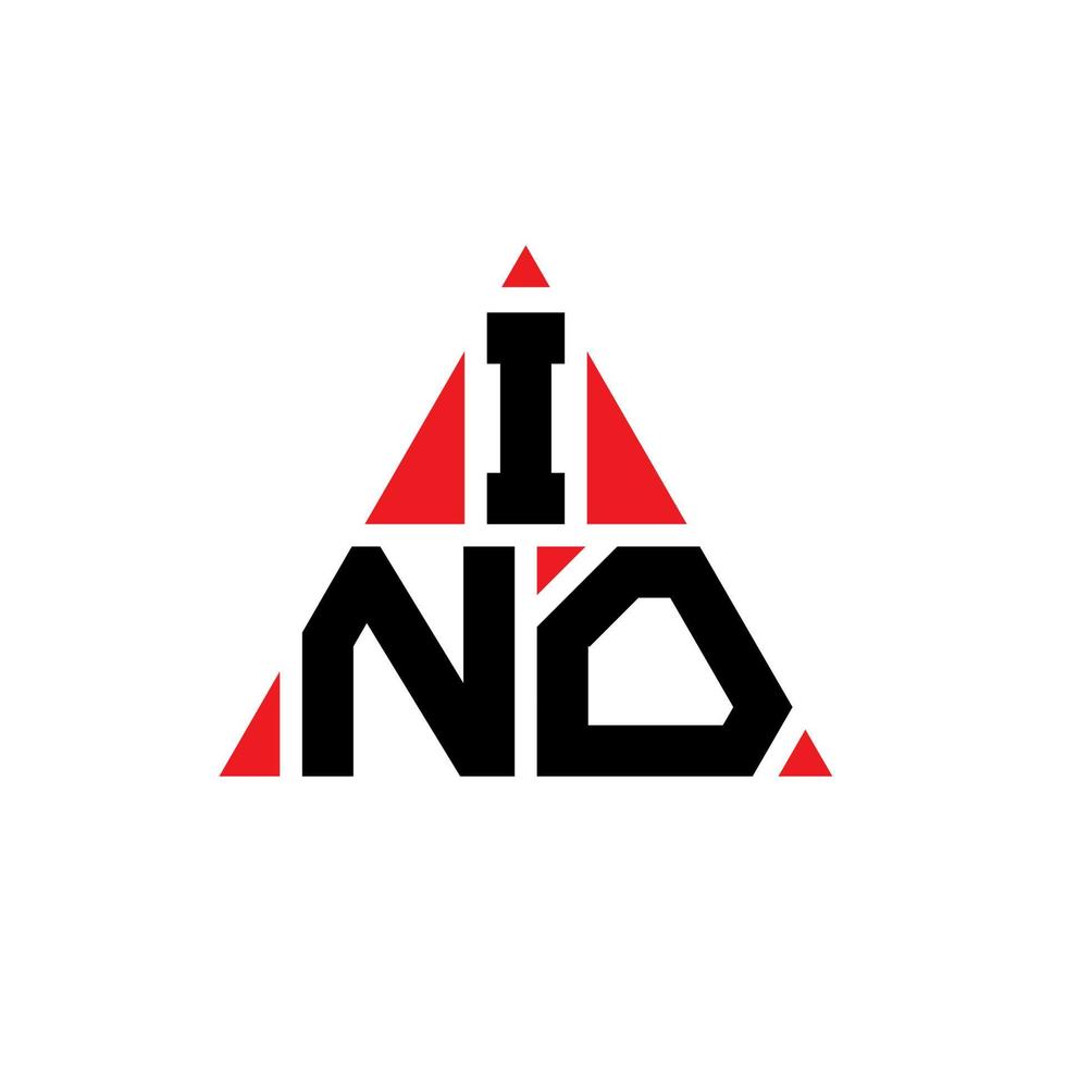 Ino-Dreieck-Buchstaben-Logo-Design mit Dreiecksform. Ino-Dreieck-Logo-Design-Monogramm. Ino-Dreieck-Vektor-Logo-Vorlage mit roter Farbe. Ino dreieckiges Logo einfaches, elegantes und luxuriöses Logo. vektor