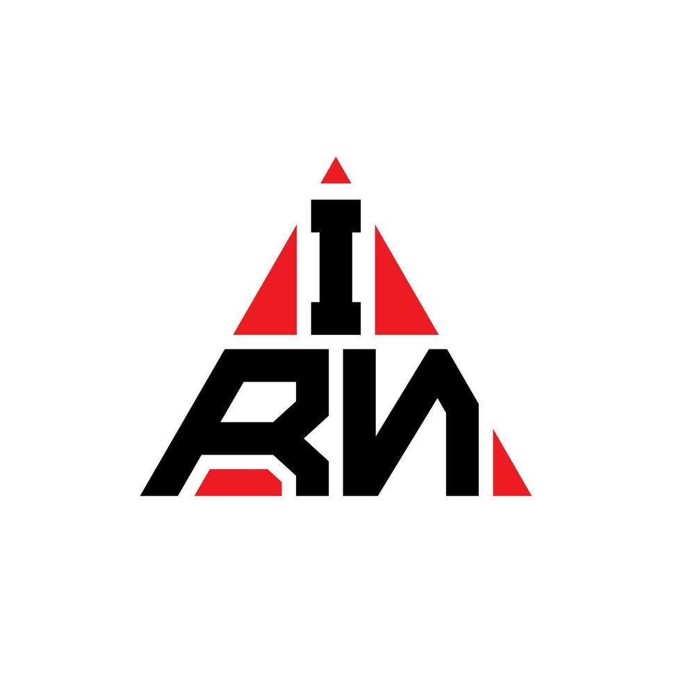 Irn-Dreieck-Buchstaben-Logo-Design mit Dreiecksform. Irn-Dreieck-Logo-Design-Monogramm. IRN-Dreieck-Vektor-Logo-Vorlage mit roter Farbe. irn dreieckiges logo einfaches, elegantes und luxuriöses logo. vektor