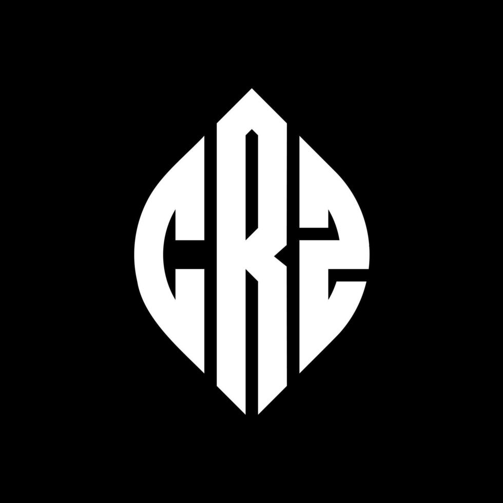 crz-Kreisbuchstaben-Logo-Design mit Kreis- und Ellipsenform. crz ellipsenbuchstaben mit typografischem stil. Die drei Initialen bilden ein Kreislogo. crz-Kreis-Emblem abstrakter Monogramm-Buchstaben-Markierungsvektor. vektor