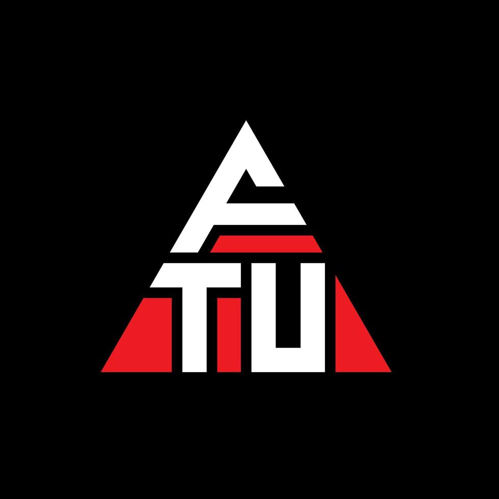 ftu Dreiecksbuchstaben-Logo-Design mit Dreiecksform. ftu-Dreieck-Logo-Design-Monogramm. ftu-Dreieck-Vektor-Logo-Vorlage mit roter Farbe. ftu dreieckiges Logo einfaches, elegantes und luxuriöses Logo. vektor