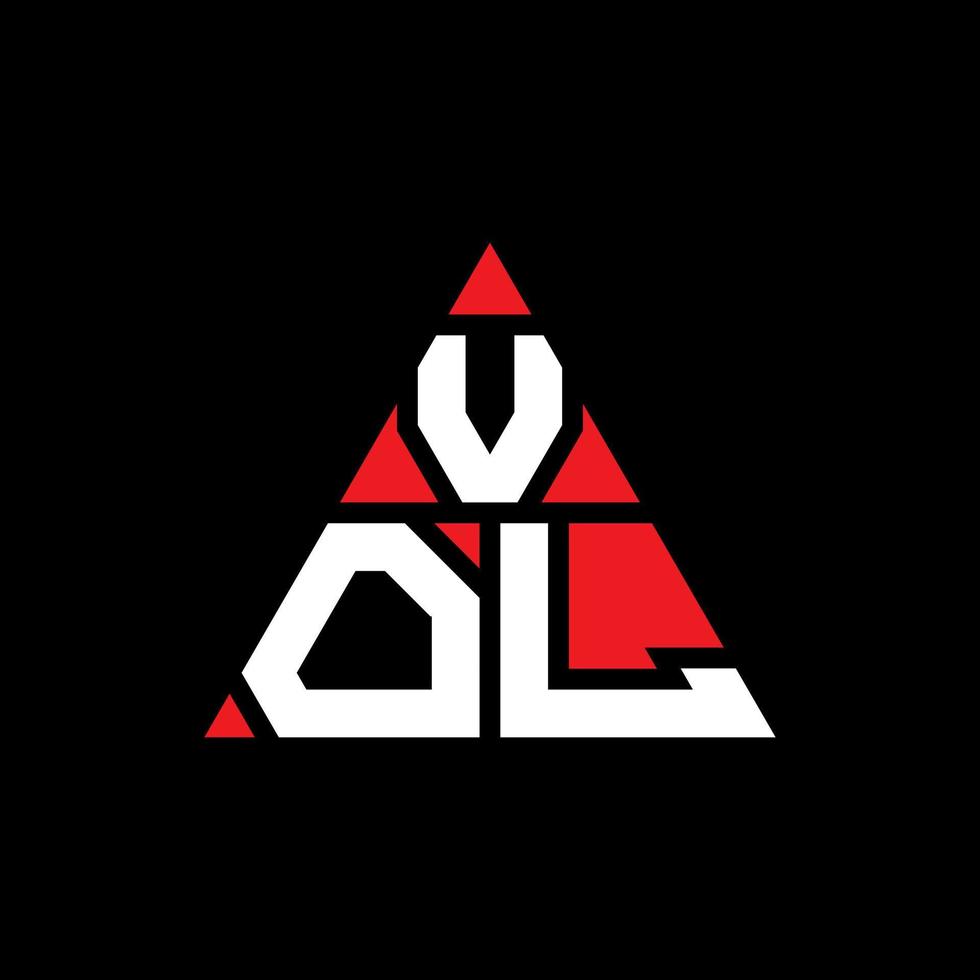 vol Dreiecksbuchstaben-Logo-Design mit Dreiecksform. vol Dreieck-Logo-Design-Monogramm. vol Dreieck-Vektor-Logo-Vorlage mit roter Farbe. vol dreieckiges Logo einfaches, elegantes und luxuriöses Logo. vektor