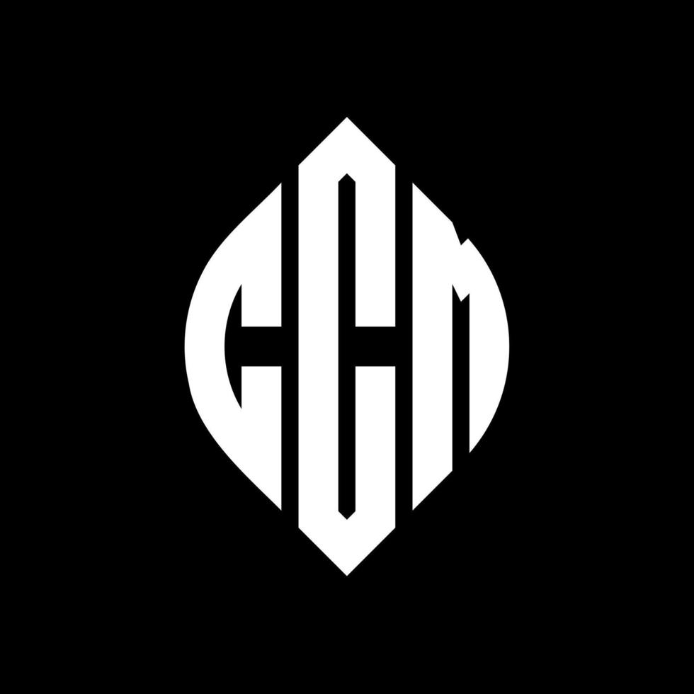 ccm-Kreisbuchstaben-Logo-Design mit Kreis- und Ellipsenform. ccm ellipsenbuchstaben mit typografischem stil. Die drei Initialen bilden ein Kreislogo. ccm-Kreis-Emblem abstrakter Monogramm-Buchstaben-Markenvektor. vektor