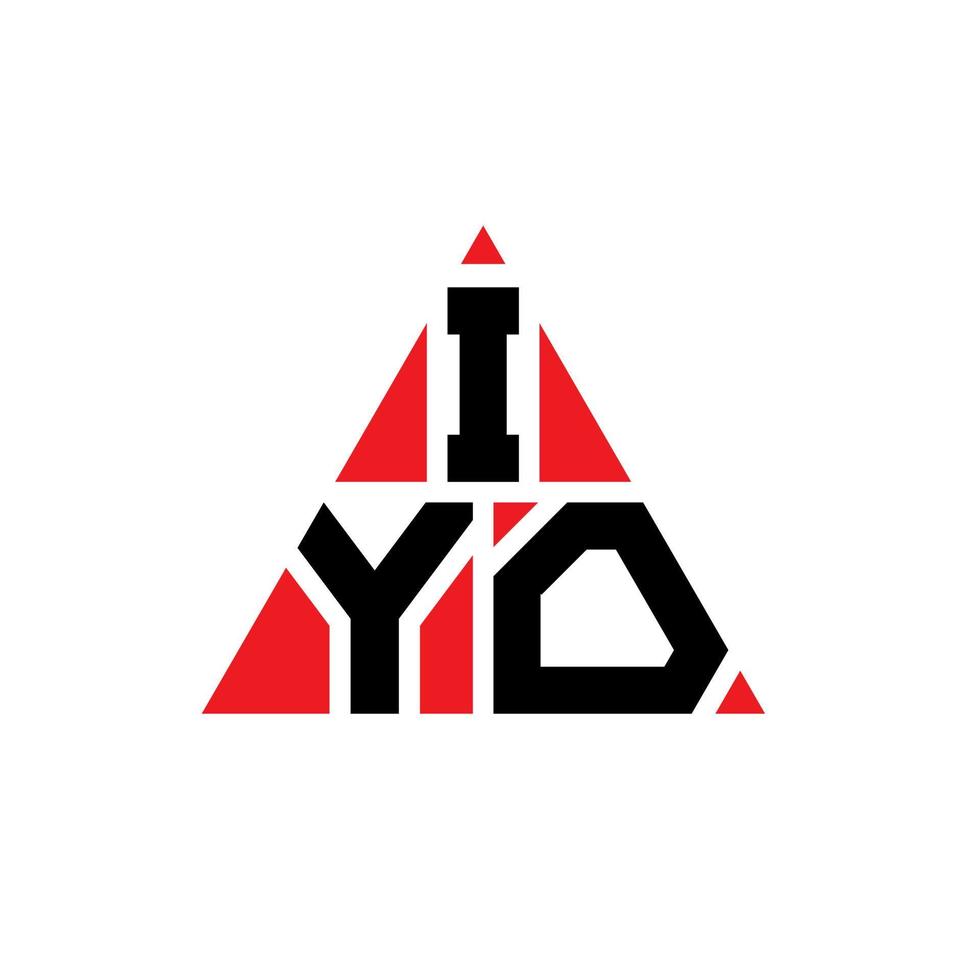 iyo-Dreieck-Buchstaben-Logo-Design mit Dreiecksform. iyo-Dreieck-Logo-Design-Monogramm. iyo-Dreieck-Vektor-Logo-Vorlage mit roter Farbe. iyo dreieckiges Logo einfaches, elegantes und luxuriöses Logo. vektor