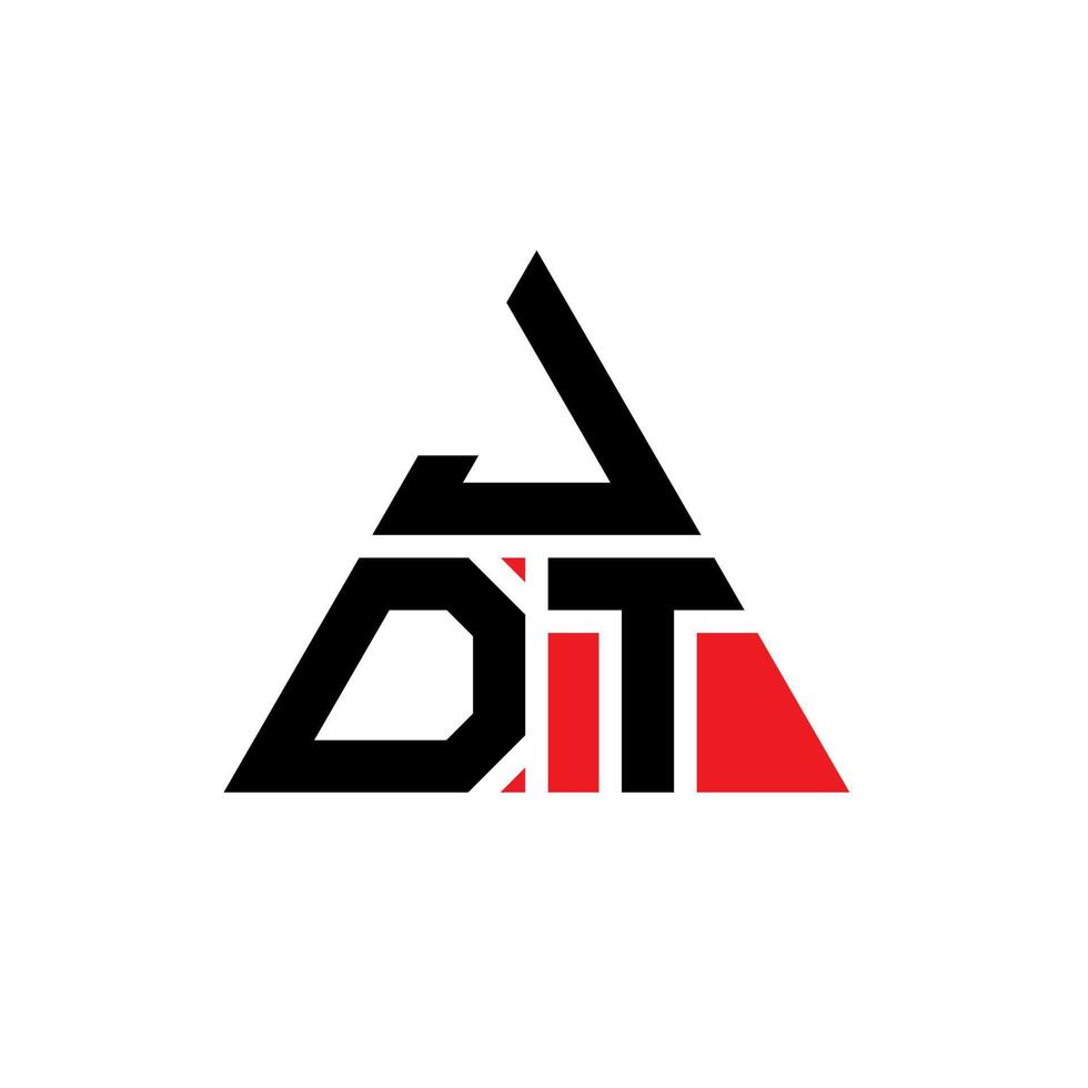 jdt triangel bokstavslogotypdesign med triangelform. jdt triangel logotyp design monogram. JDT triangel vektor logotyp mall med röd färg. jdt triangulär logotyp enkel, elegant och lyxig logotyp.