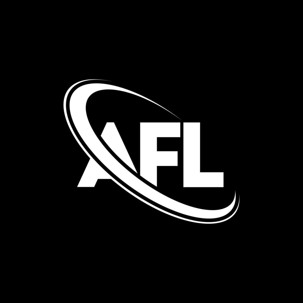 afl logotyp. afl brev. afl bokstavslogotypdesign. initialer afl logotyp länkad med cirkel och versaler monogram logotyp. afl typografi för teknik, företag och fastighetsmärke. vektor