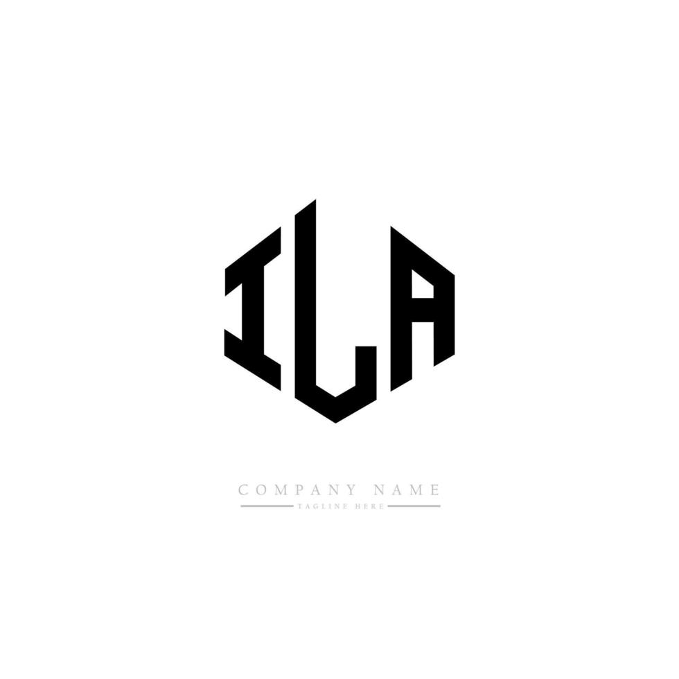 ila-Buchstaben-Logo-Design mit Polygonform. ila Polygon- und Würfelform-Logo-Design. ila Sechseck-Vektor-Logo-Vorlage in weißen und schwarzen Farben. ila-Monogramm, Geschäfts- und Immobilienlogo. vektor