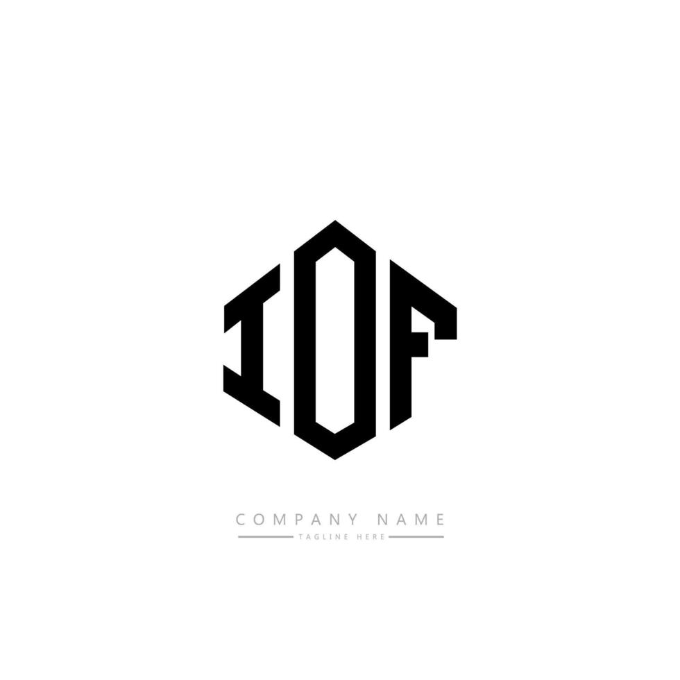 iof letter logotyp design med polygon form. iof polygon och kub form logotyp design. iof hexagon vektor logotyp mall vita och svarta färger. iof monogram, affärs- och fastighetslogotyp.