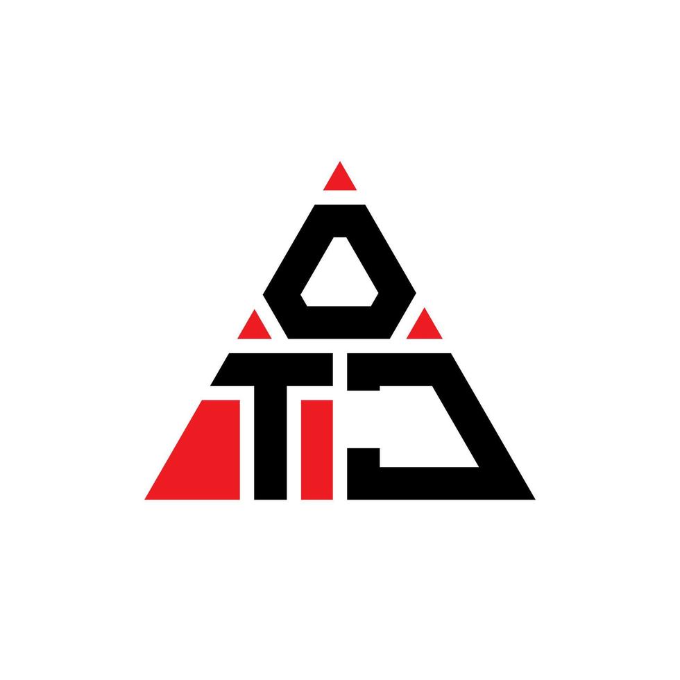 otj Dreiecksbuchstaben-Logo-Design mit Dreiecksform. Otj-Dreieck-Logo-Design-Monogramm. otj-Dreieck-Vektor-Logo-Vorlage mit roter Farbe. otj dreieckiges Logo einfaches, elegantes und luxuriöses Logo. vektor