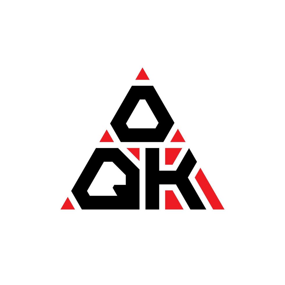 Oqk-Dreieck-Buchstaben-Logo-Design mit Dreiecksform. Oqk-Dreieck-Logo-Design-Monogramm. oqk-Dreieck-Vektor-Logo-Vorlage mit roter Farbe. oqk dreieckiges Logo einfaches, elegantes und luxuriöses Logo. vektor