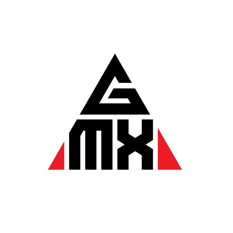 gmx triangel bokstavslogotypdesign med triangelform. gmx triangel logotyp design monogram. gmx triangel vektor logotyp mall med röd färg. gmx triangulär logotyp enkel, elegant och lyxig logotyp.