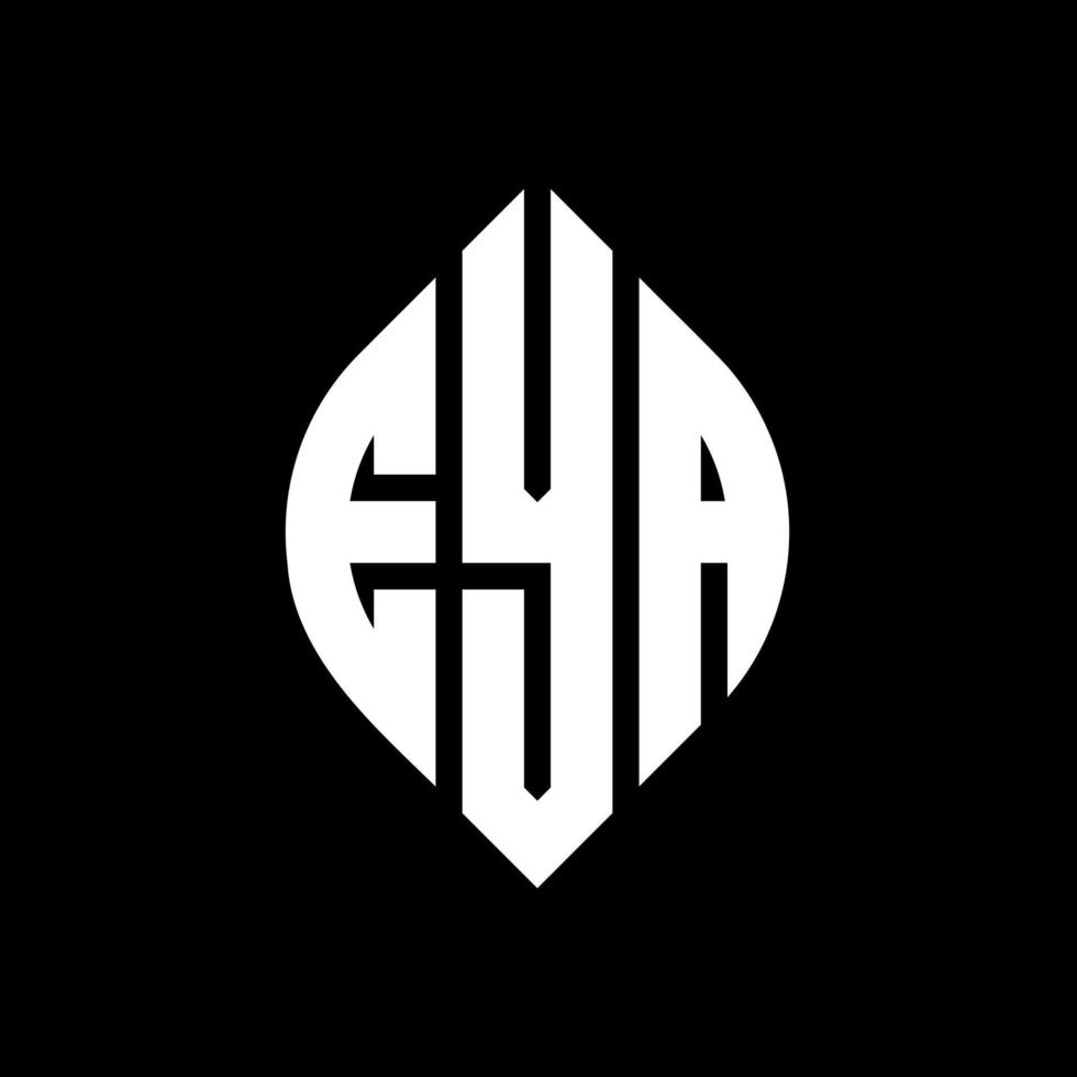 Eya-Kreisbuchstaben-Logo-Design mit Kreis- und Ellipsenform. Eya Ellipsenbuchstaben mit typografischem Stil. Die drei Initialen bilden ein Kreislogo. Eya-Kreis-Emblem abstrakter Monogramm-Buchstaben-Markierungsvektor. vektor