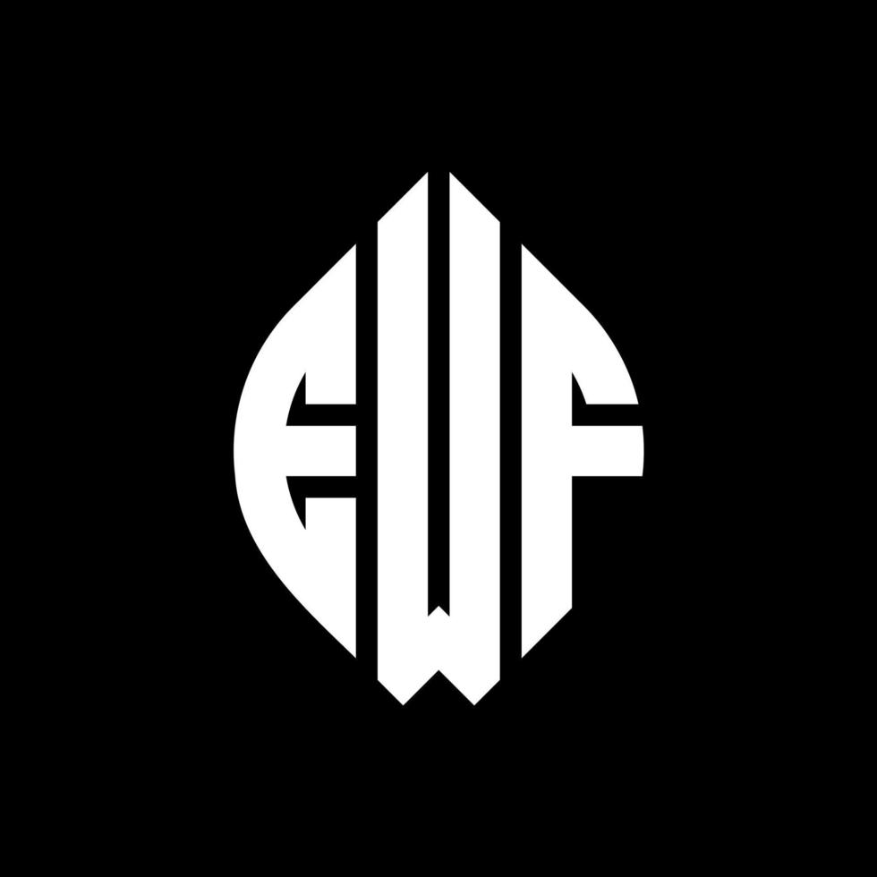 ewf-Kreisbuchstaben-Logo-Design mit Kreis- und Ellipsenform. ewf Ellipsenbuchstaben mit typografischem Stil. Die drei Initialen bilden ein Kreislogo. ewf-Kreis-Emblem abstrakter Monogramm-Buchstaben-Markierungsvektor. vektor