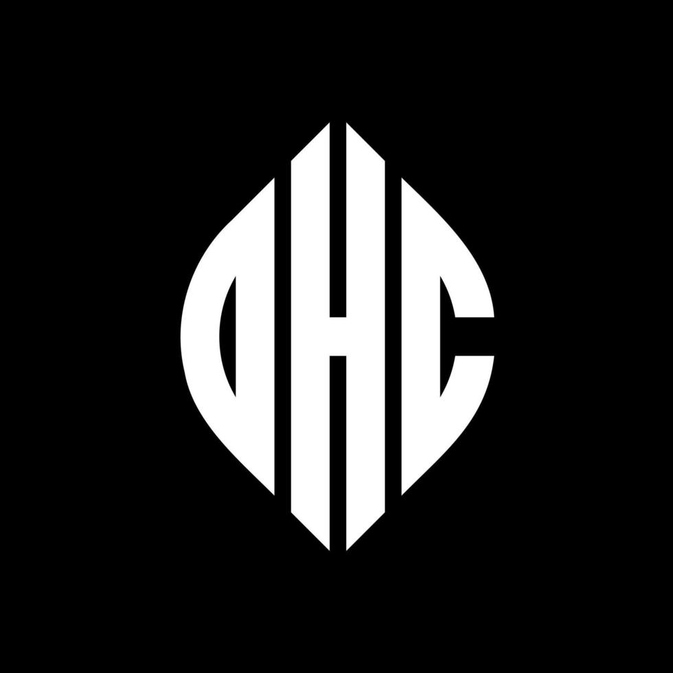 ohc-Kreisbuchstaben-Logo-Design mit Kreis- und Ellipsenform. ohc Ellipsenbuchstaben mit typografischem Stil. Die drei Initialen bilden ein Kreislogo. ohc Kreisemblem abstrakter Monogramm-Buchstabenmarkierungsvektor. vektor