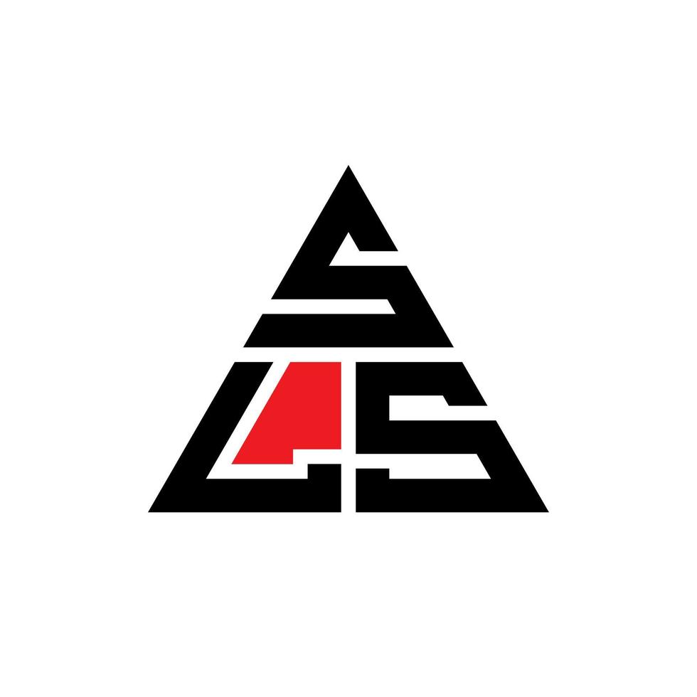 sls triangel bokstavslogotypdesign med triangelform. sls triangel logotyp design monogram. sls triangel vektor logotyp mall med röd färg. sls triangulär logotyp enkel, elegant och lyxig logotyp.