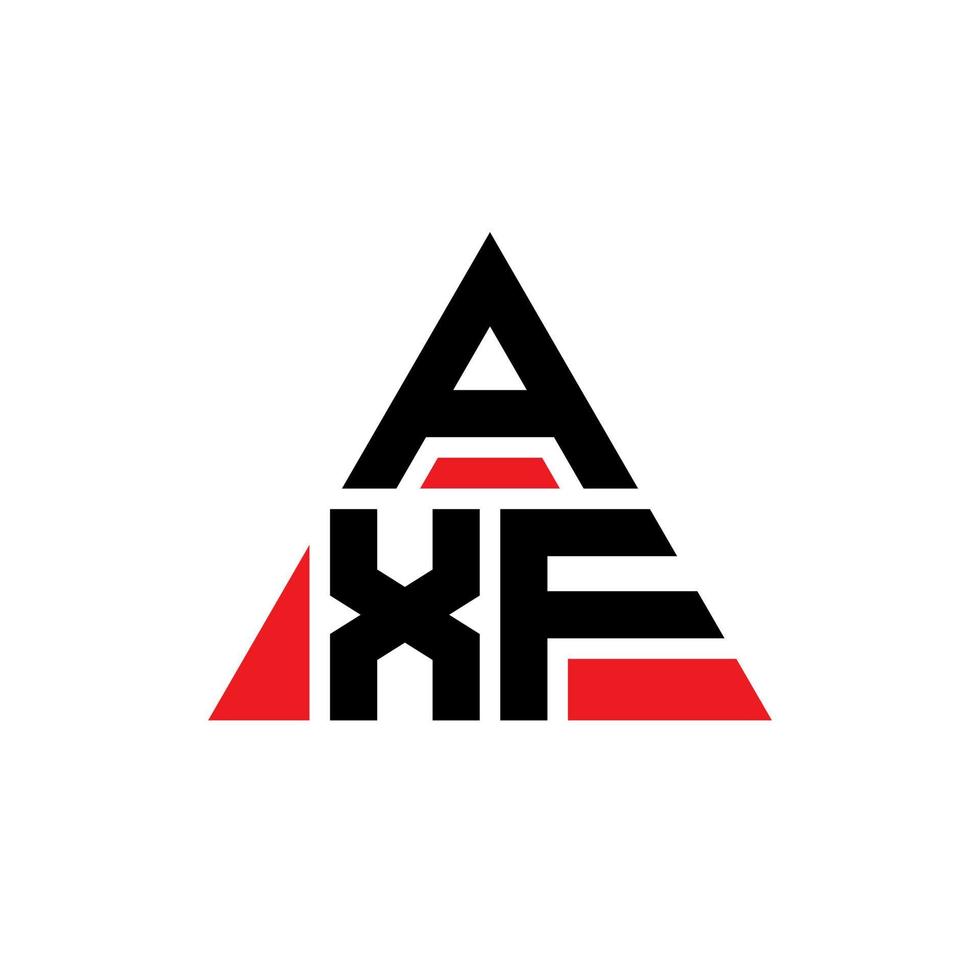 axf triangel bokstavslogotypdesign med triangelform. axf triangel logotyp design monogram. axf triangel vektor logotyp mall med röd färg. axf triangulär logotyp enkel, elegant och lyxig logotyp.