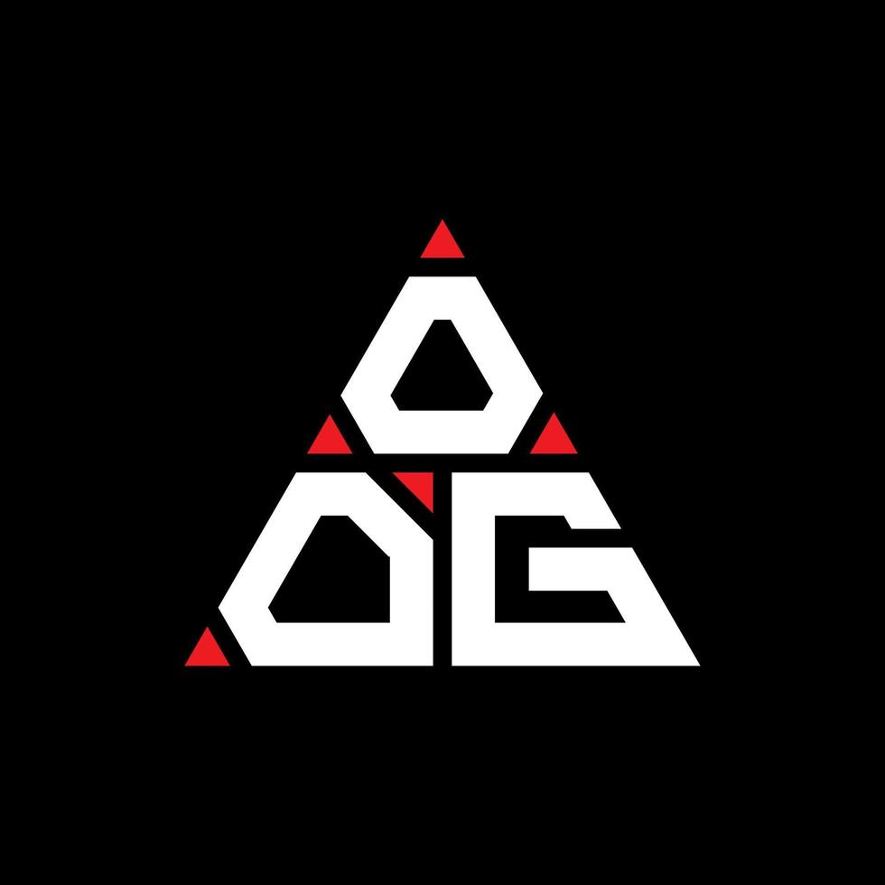 Oog-Dreieck-Buchstaben-Logo-Design mit Dreiecksform. Oog-Dreieck-Logo-Design-Monogramm. Oog-Dreieck-Vektor-Logo-Vorlage mit roter Farbe. oog dreieckiges Logo einfaches, elegantes und luxuriöses Logo. vektor