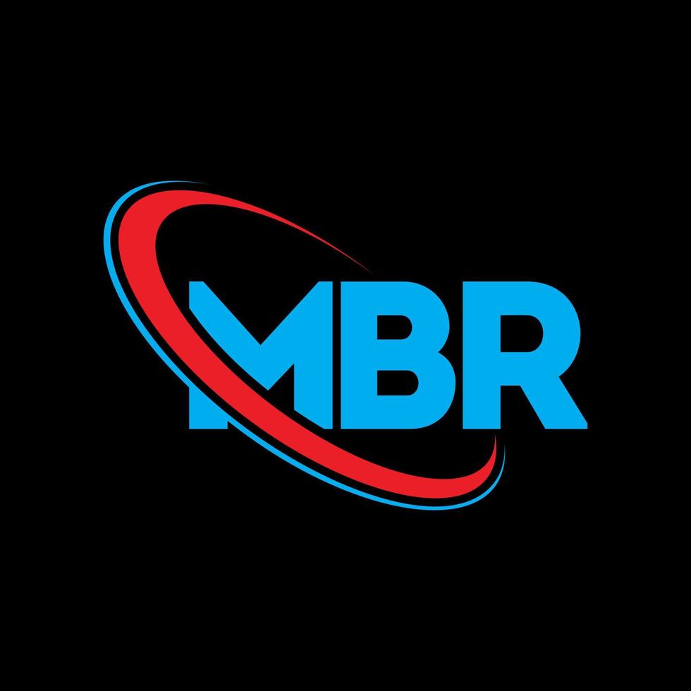 mbr-Logo. mbr-Brief. mbr-Buchstaben-Logo-Design. Initialen mbr-Logo verbunden mit Kreis und Monogramm-Logo in Großbuchstaben. mbr-typografie für technologie-, geschäfts- und immobilienmarke. vektor