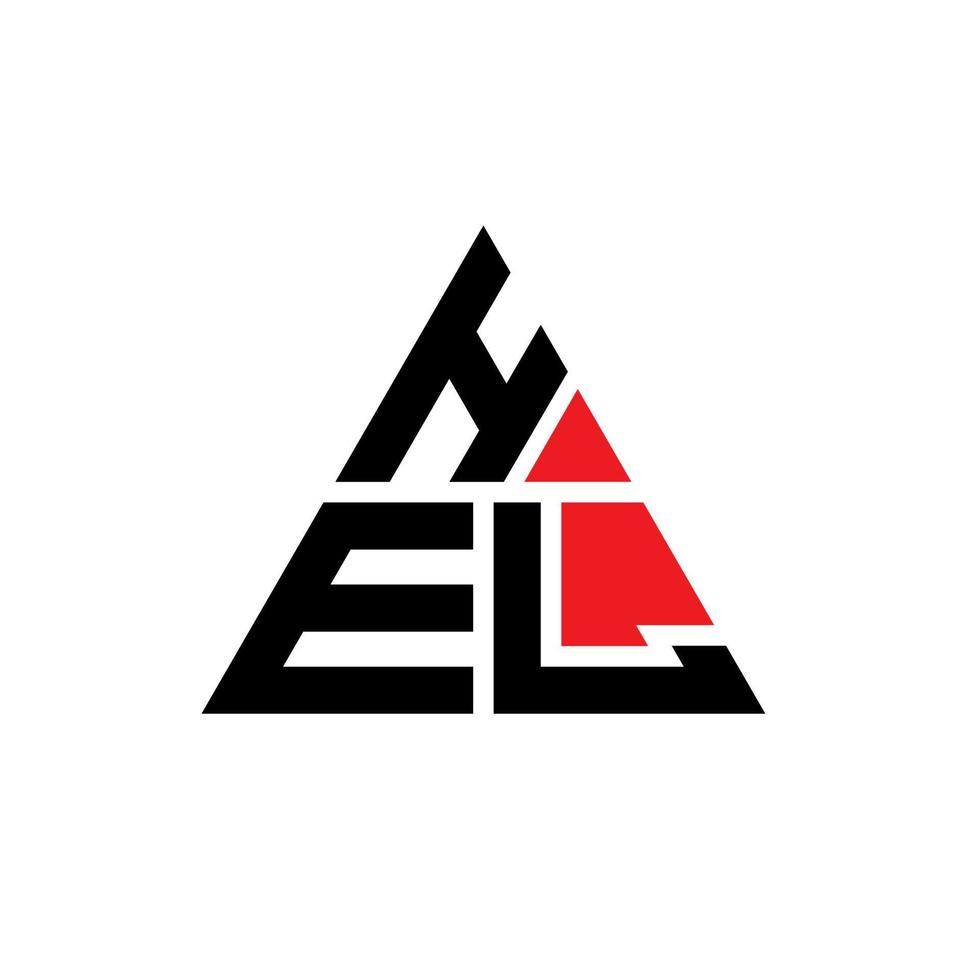 Hel-Dreieck-Buchstaben-Logo-Design mit Dreiecksform. Hel-Dreieck-Logo-Design-Monogramm. Hel-Dreieck-Vektor-Logo-Vorlage mit roter Farbe. Hel dreieckiges Logo einfaches, elegantes und luxuriöses Logo. vektor
