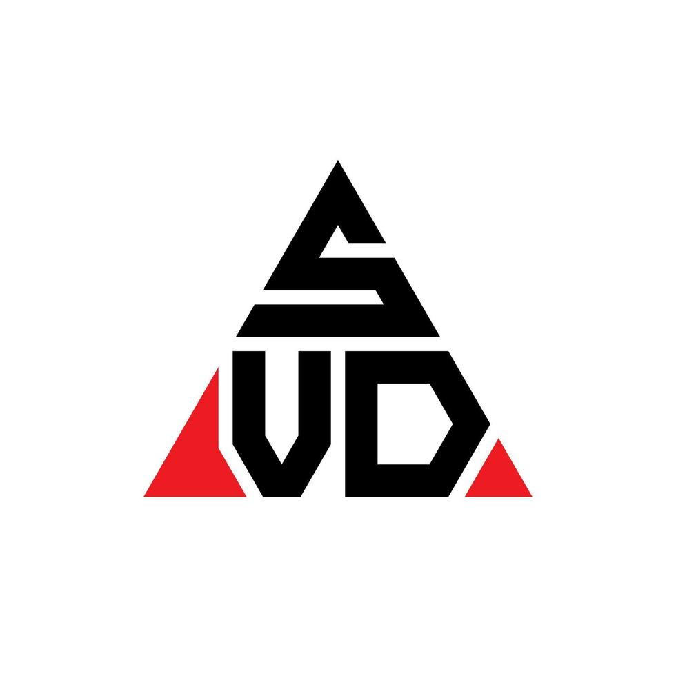 SVD-Dreieck-Buchstaben-Logo-Design mit Dreiecksform. SVD-Dreieck-Logo-Design-Monogramm. SVD-Dreieck-Vektor-Logo-Vorlage mit roter Farbe. svd dreieckiges Logo einfaches, elegantes und luxuriöses Logo. vektor