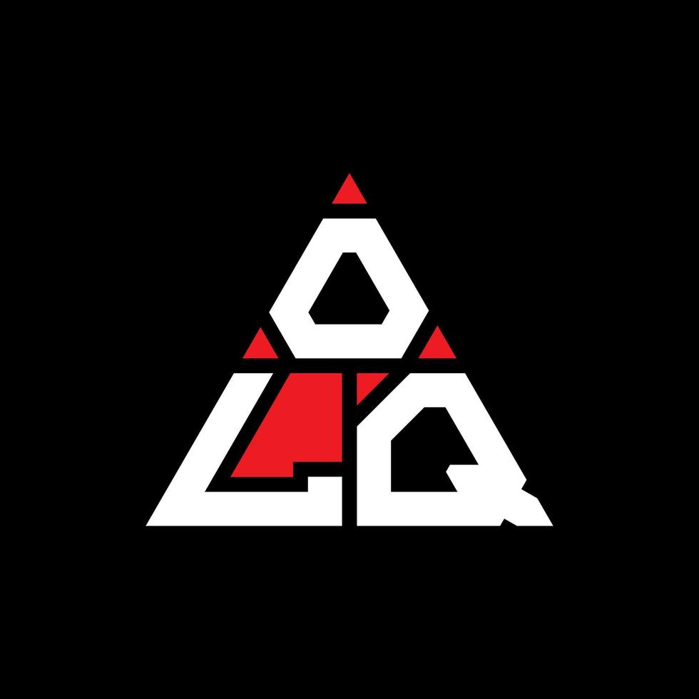 olq triangel bokstavslogotypdesign med triangelform. olq triangel logotyp design monogram. olq triangel vektor logotyp mall med röd färg. olq triangulär logotyp enkel, elegant och lyxig logotyp.