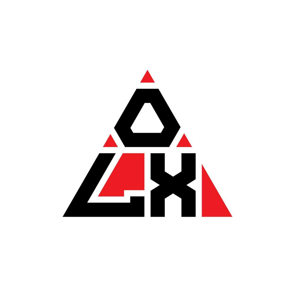 olx triangel bokstavslogotypdesign med triangelform. olx triangel logotyp design monogram. olx triangel vektor logotyp mall med röd färg. olx triangulär logotyp enkel, elegant och lyxig logotyp.