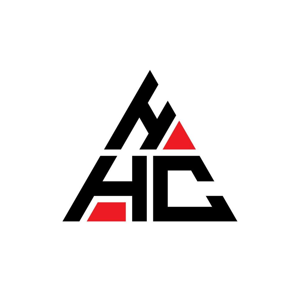hhc triangel bokstavslogotypdesign med triangelform. hhc triangel logotyp design monogram. hhc triangel vektor logotyp mall med röd färg. hhc triangulär logotyp enkel, elegant och lyxig logotyp.