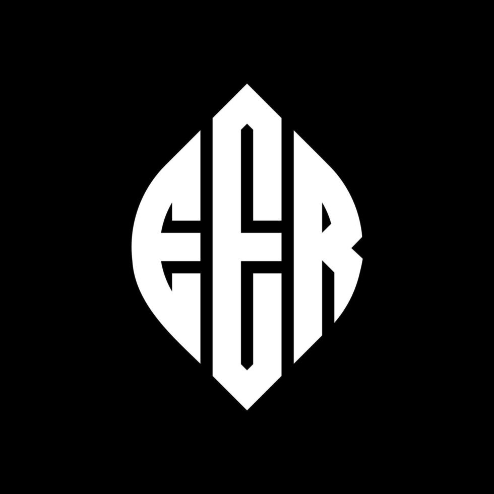 Eer-Kreis-Buchstaben-Logo-Design mit Kreis- und Ellipsenform. Eer-Ellipsenbuchstaben mit typografischem Stil. Die drei Initialen bilden ein Kreislogo. Eer-Kreis-Emblem abstrakter Monogramm-Buchstaben-Markenvektor. vektor