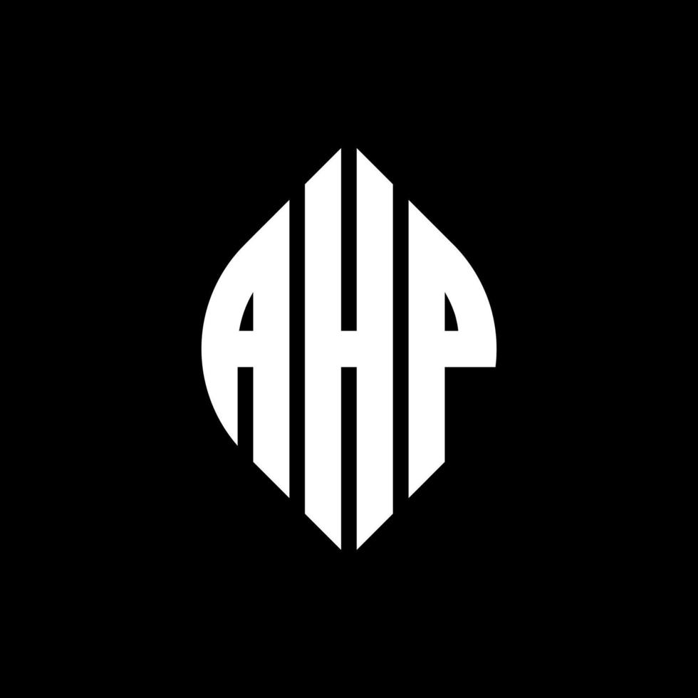 ahp-Kreisbuchstaben-Logo-Design mit Kreis- und Ellipsenform. ahp ellipsenbuchstaben mit typografischem stil. Die drei Initialen bilden ein Kreislogo. ahp-Kreis-Emblem abstrakter Monogramm-Buchstaben-Markierungsvektor. vektor