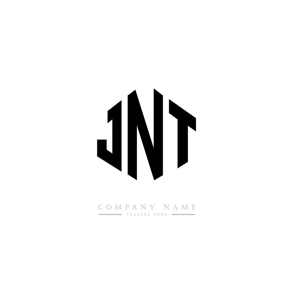 JNT-Brief-Logo-Design mit Polygonform. jnt Logo-Design in Polygon- und Würfelform. jnt Sechseck-Vektor-Logo-Vorlage in weißen und schwarzen Farben. jnt-monogramm, geschäfts- und immobilienlogo. vektor