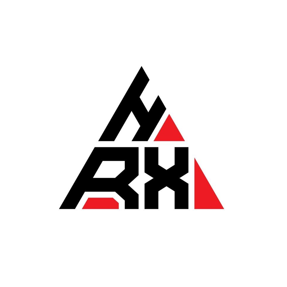 hrx triangel bokstavslogotypdesign med triangelform. hrx triangel logotyp design monogram. hrx triangel vektor logotyp mall med röd färg. hrx triangulär logotyp enkel, elegant och lyxig logotyp.