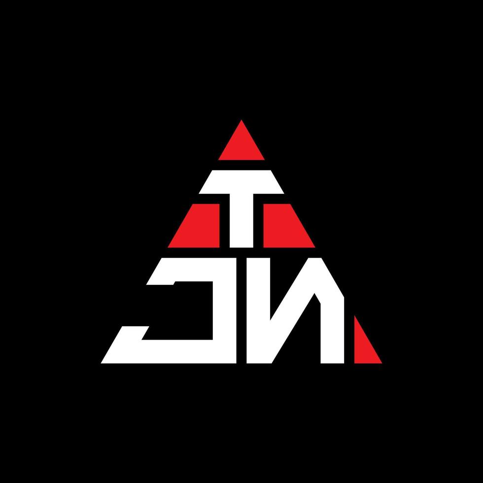 tjn triangel bokstavslogotypdesign med triangelform. tjn triangel logotyp design monogram. tjn triangel vektor logotyp mall med röd färg. tjn triangulär logotyp enkel, elegant och lyxig logotyp.