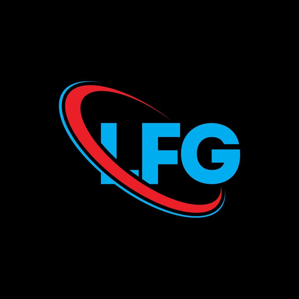 lfg-Logo. lfg Brief. lfg-Buchstaben-Logo-Design. Initialen lfg-Logo verbunden mit Kreis und Monogramm-Logo in Großbuchstaben. lfg-typografie für technologie-, geschäfts- und immobilienmarke. vektor