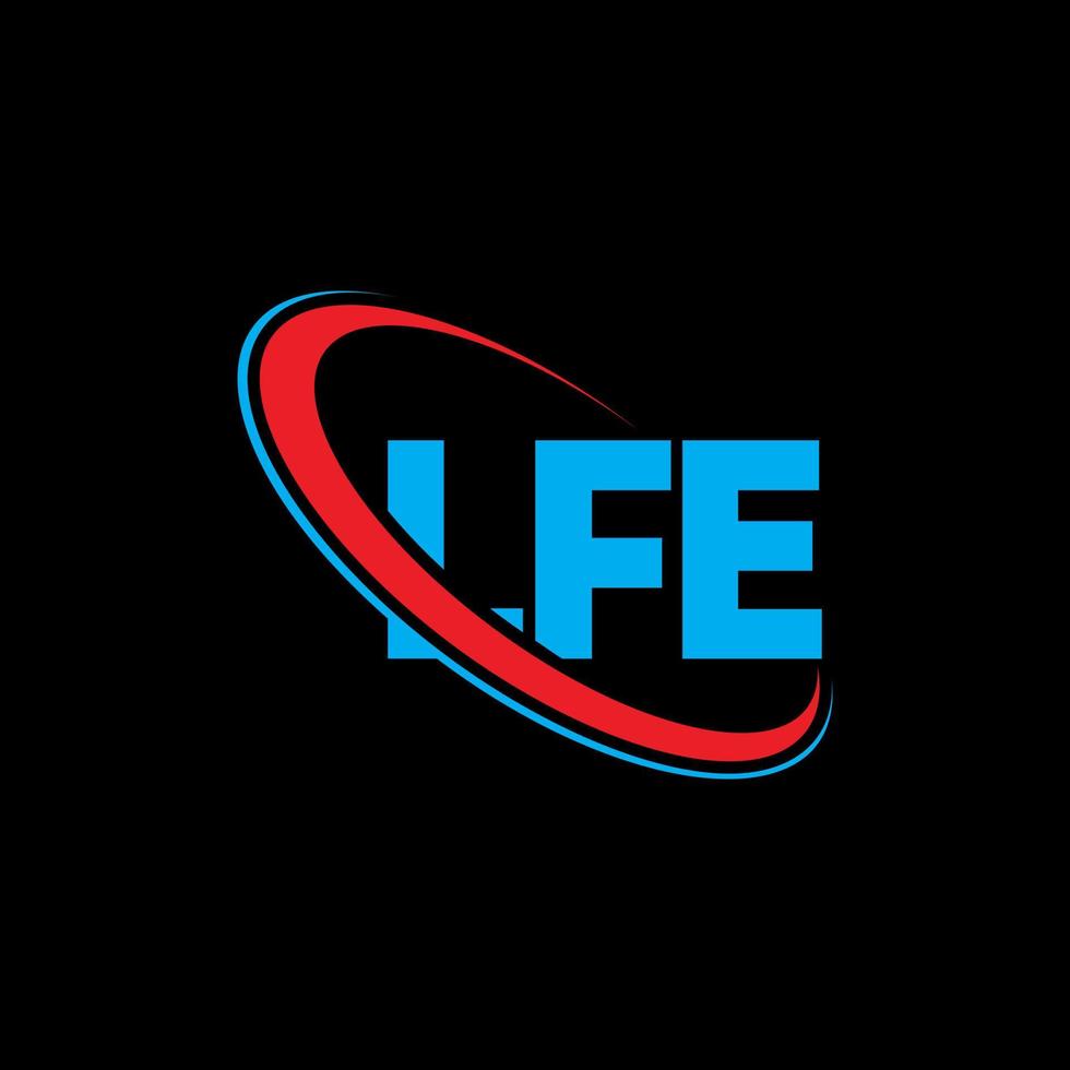 lfe-Logo. lfe-Brief. Logo-Design mit Buchstaben. Initialen lfe-Logo verbunden mit Kreis und Monogramm-Logo in Großbuchstaben. lfe-typografie für technologie-, geschäfts- und immobilienmarke. vektor