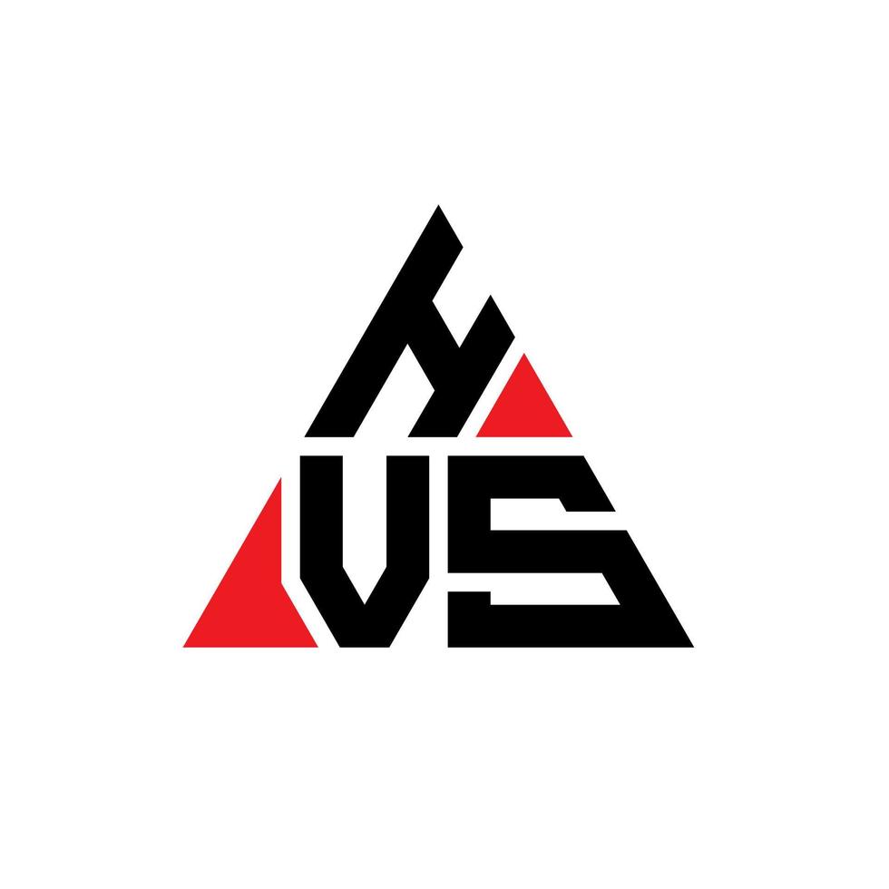 hvs triangel bokstavslogotypdesign med triangelform. hvs triangel logotyp design monogram. hvs triangel vektor logotyp mall med röd färg. hvs trekantiga logotyp enkel, elegant och lyxig logotyp.