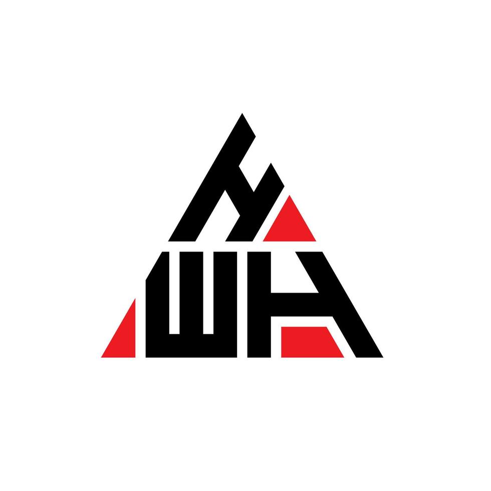 hwh triangel bokstavslogotypdesign med triangelform. hwh triangel logotyp design monogram. hwh triangel vektor logotyp mall med röd färg. hwh triangulär logotyp enkel, elegant och lyxig logotyp.