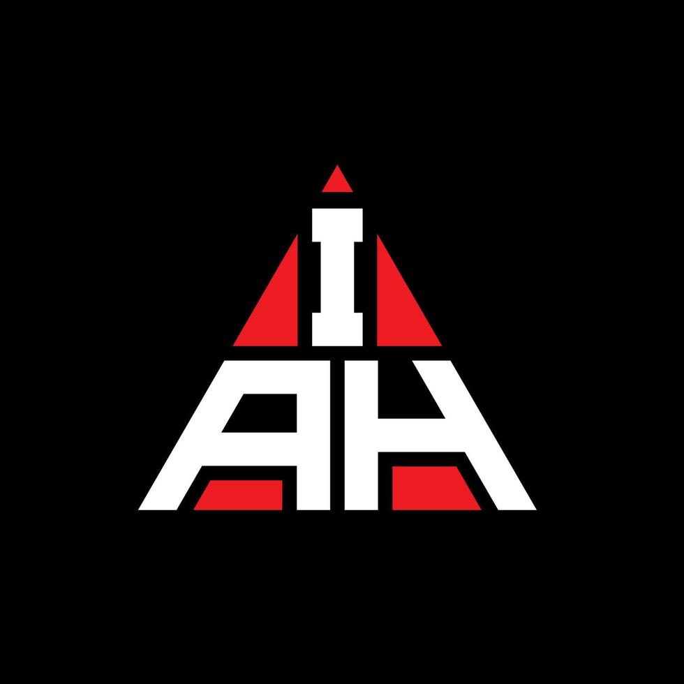 Iah-Dreieck-Buchstaben-Logo-Design mit Dreiecksform. iah-Dreieck-Logo-Design-Monogramm. iah-Dreieck-Vektor-Logo-Vorlage mit roter Farbe. iah dreieckiges logo einfaches, elegantes und luxuriöses logo. vektor