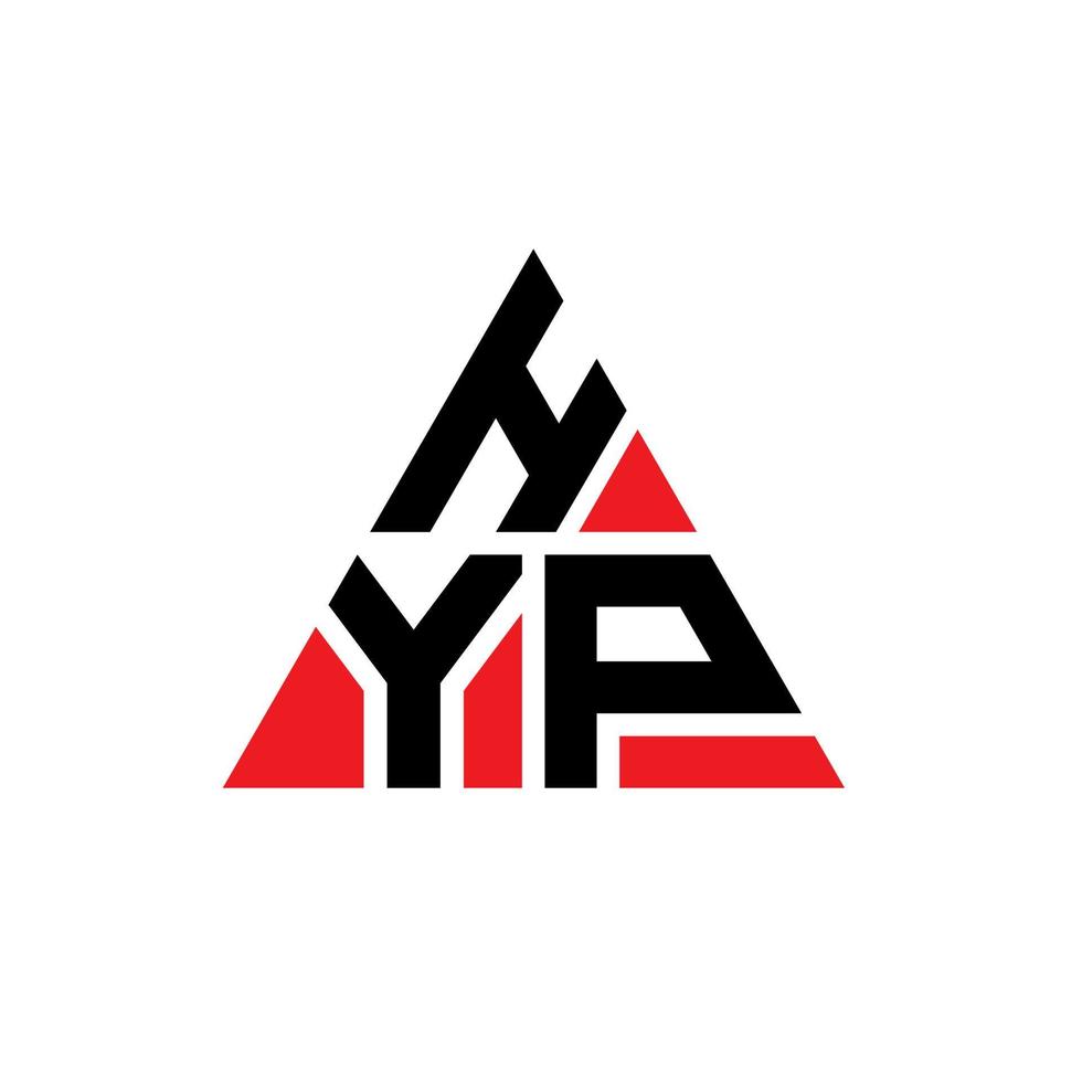 hyp triangel bokstavslogotyp design med triangelform. hyp triangel logotyp design monogram. hyp triangel vektor logotyp mall med röd färg. hyp triangulär logotyp enkel, elegant och lyxig logotyp.