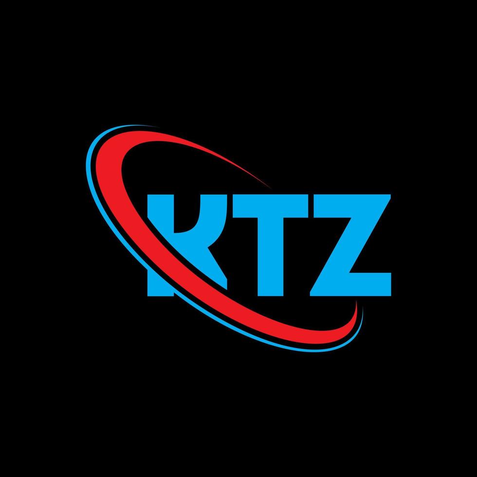 ktz logotyp. ktz brev. ktz bokstavslogotypdesign. initialer ktz logotyp länkad med cirkel och versaler monogram logotyp. ktz typografi för teknik, företag och fastighetsmärke. vektor