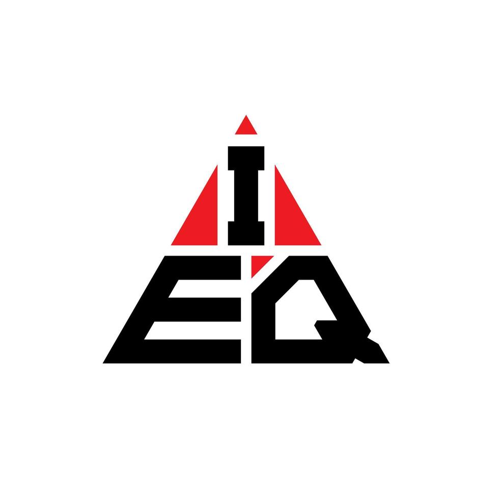 ieq triangel bokstavslogotypdesign med triangelform. ieq triangel logotyp design monogram. ieq triangel vektor logotyp mall med röd färg. ieq triangulär logotyp enkel, elegant och lyxig logotyp.