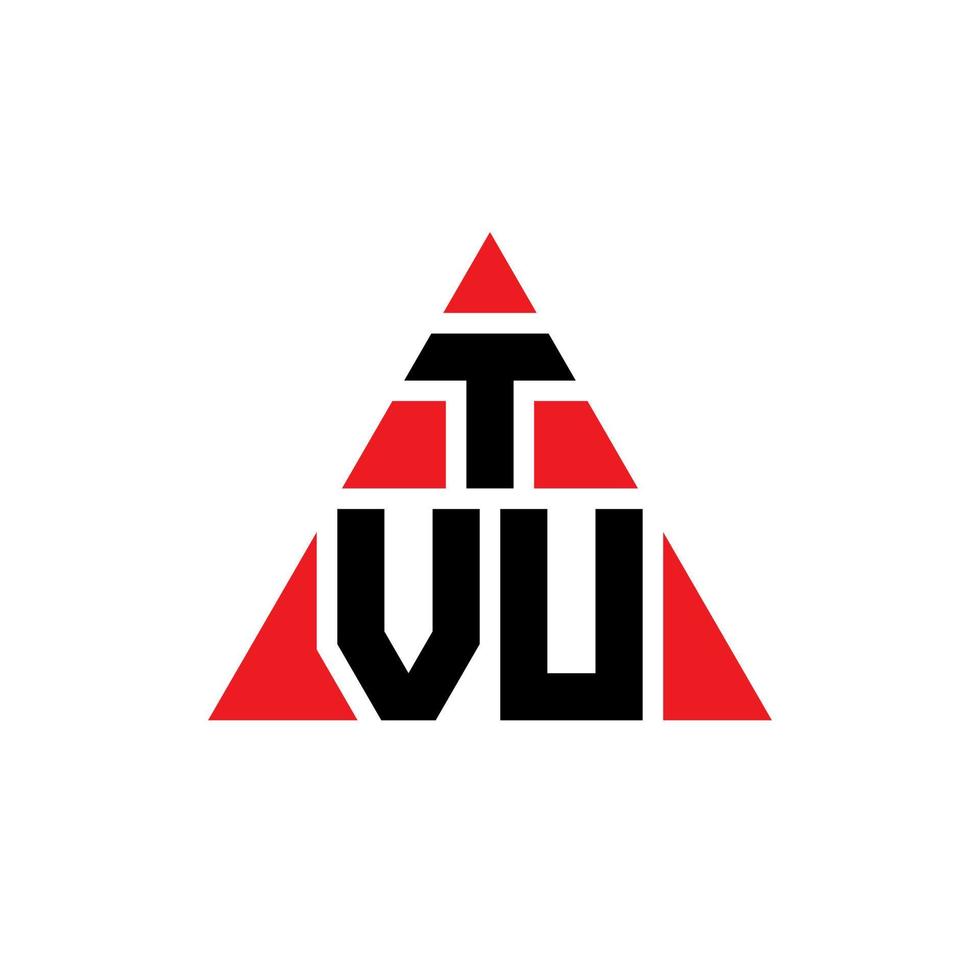TVU-Dreieck-Buchstaben-Logo-Design mit Dreiecksform. TVU-Dreieck-Logo-Design-Monogramm. TVU-Dreieck-Vektor-Logo-Vorlage mit roter Farbe. tvu dreieckiges Logo einfaches, elegantes und luxuriöses Logo. vektor