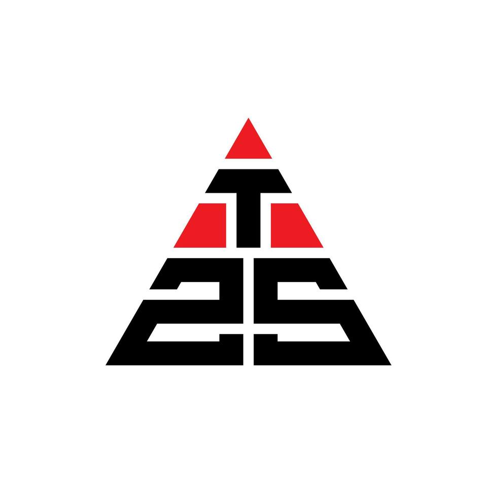 tzs triangel bokstavslogotypdesign med triangelform. tzs triangel logotyp design monogram. tzs triangel vektor logotyp mall med röd färg. tzs trekantiga logotyp enkel, elegant och lyxig logotyp.