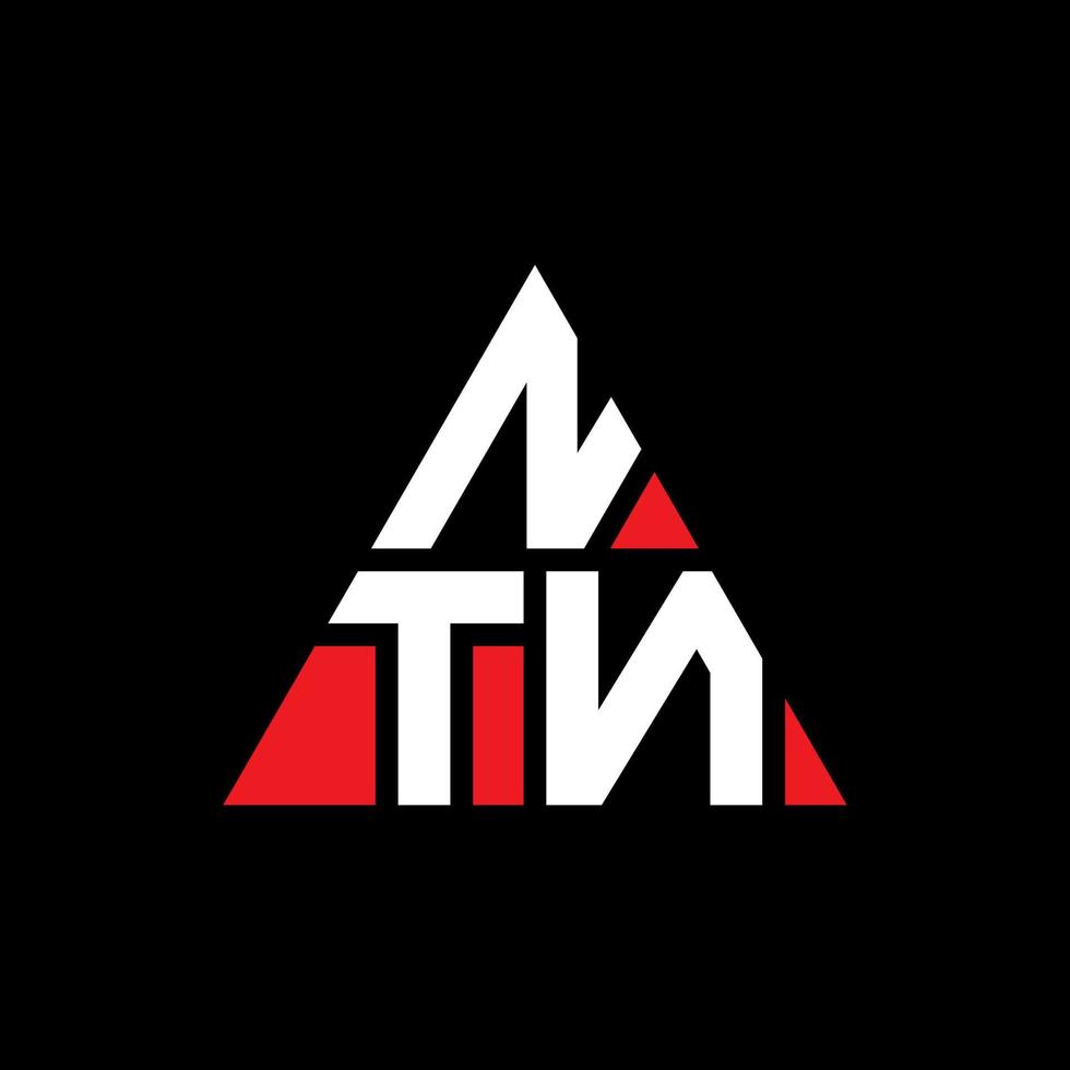 ntn triangel bokstavslogotypdesign med triangelform. ntn triangel logotyp design monogram. ntn triangel vektor logotyp mall med röd färg. ntn triangulär logotyp enkel, elegant och lyxig logotyp.